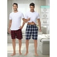thumbnail image 5 of Xidunhg Men's 3-Pack Woven Pajama Shorts 100% Cotton Plaid Sleep Lounge Shorts with Button Fly M, 5 of 10