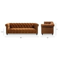 thumbnail image 6 of Alto 88" Chesterfield Sofa in Burnt Orange Performance Velvet | Hand-Tufted, Solid Hardwood Frame, Sinuous Springs | Luxurious 3-Seater for Living Room, Office, or Den, 6 of 8