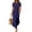 Dark Blue, variant on Womens Summer Maxi Dress Casual Short Sleeve Tie Waist Split Long Tshirt Dresses 2026 Spring Vacation Cruise Clothes, S