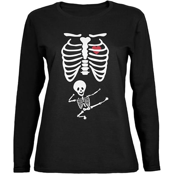 Kung Fu Halloween Skeleton Baby Womens Long Sleeve T Shirt