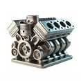 thumbnail image 2 of Uuiauoio Pen Holder With V8 Engine, Engine Block Desk Organizer, desk decoration gift for car enthusiasts ，Resin Handicraft Pen Container ， Gift Ornament, 2 of 8