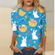 thumbnail image 2 of Tops de Cuello Redondo para las Mujeres Carnaval Impreso 3/4 Manga Blusa Suave Casual Camiseta para la Primavera, 2 of 7