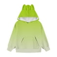 thumbnail image 6 of dazeni Big Girls 3-14 Years Fashion Hoodies Novelty Tie Dye Long Sleeve Pullover with Cat Ear Hood Loose Casual Hooide Sweatshirts with Kanga Pocket Green 5 Years, 6 of 6