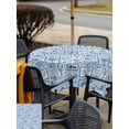 thumbnail image 5 of Outdoor Tablecloth with Umbrella Hole for Patio/Picnic/Party/Camping, Blue Tropical Plants Waterproof Table Cloth Square Cover Washable, Summer Coastal Plaid Coconut Tree (54"x 54"), 5 of 8