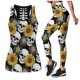 thumbnail image 1 of Yoga Suit Vest And Leggings Moisture Wicking Sunflower Moon Design Sport Fitness Home Gym Tight, 1 of 2