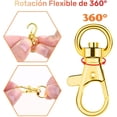 thumbnail image 2 of Argollas para Llaveros y Ganchos Giratorios Dorados, Aros para Llaveros Acero Inoxidable, Broches para Hacer Llaveros, Anillos de Metal para DIY Manualidades, 2 of 4