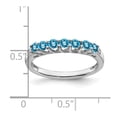 thumbnail image 2 of Auriga Fine Jewelry 14K White Gold Blue Topaz and Diamond 7-stone Ring for Women Size- 7, 2 of 5