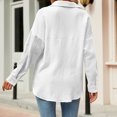 thumbnail image 6 of Womens Oversized Button Down Blouse Top Collared Long Sleeve Gauze Shirts, 6 of 6