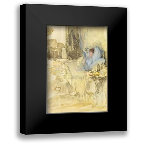Whistler, James McNeill 11x14 Black Modern Framed Museum Art Print Titled - Convalescent Or Petit Dejeuner Note In Opal 1883