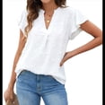 thumbnail image 3 of Blusa de Mujer con Cuello en V y Mangas con Volantes, Blusas Holgadas, Elegantes, Casuales, Lindas, para Verano S, 3 of 9