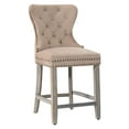 WestinTrends 24" Wordford Velvet Counter Stool, Wingback Tufted Button