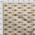 thumbnail image 3 of oneOone Cotton Poplin Light Brown Fabric Asian Block Fish Sewing Craft Projects Fabric Prints By Yard 56 Inch Wide, 3 of 4
