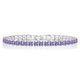 thumbnail image 1 of JeenMata Enorme 11K Corte Princesa Febrero - Amatista - Pulsera de tenis con piedra natal para mujer Diseño de eternidad - Chapado en oro blanco, 1 of 6