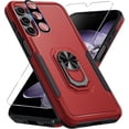 thumbnail image 1 of KOMI Compatible with Samsung Galaxy A16 5G Case with Screen Protector+Camera Lens Protector,Heavy Duty Full Body Phone Cover Built in Ring Holder Kickstand, 2025 Red, 1 of 5