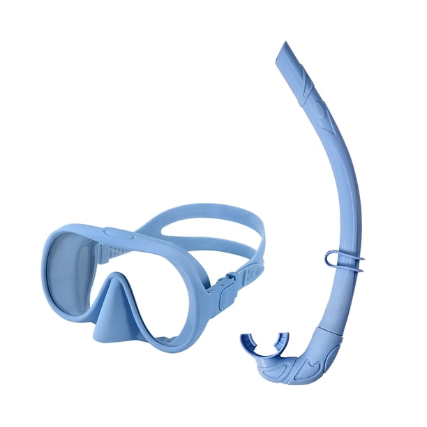 Máscara Buceo Y Snorkel Set Seco Ajustable para (luz) Azul