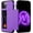 Purple, variant on KOMI for iPhone 12/12 Pro Case with Card Holder[Store 5 Cards] Dual Layer Heavy Duty Shockproof iPhone 12 Wallet Case with Hidden Card Slot Large Storage Case for iPhone 12(Black)