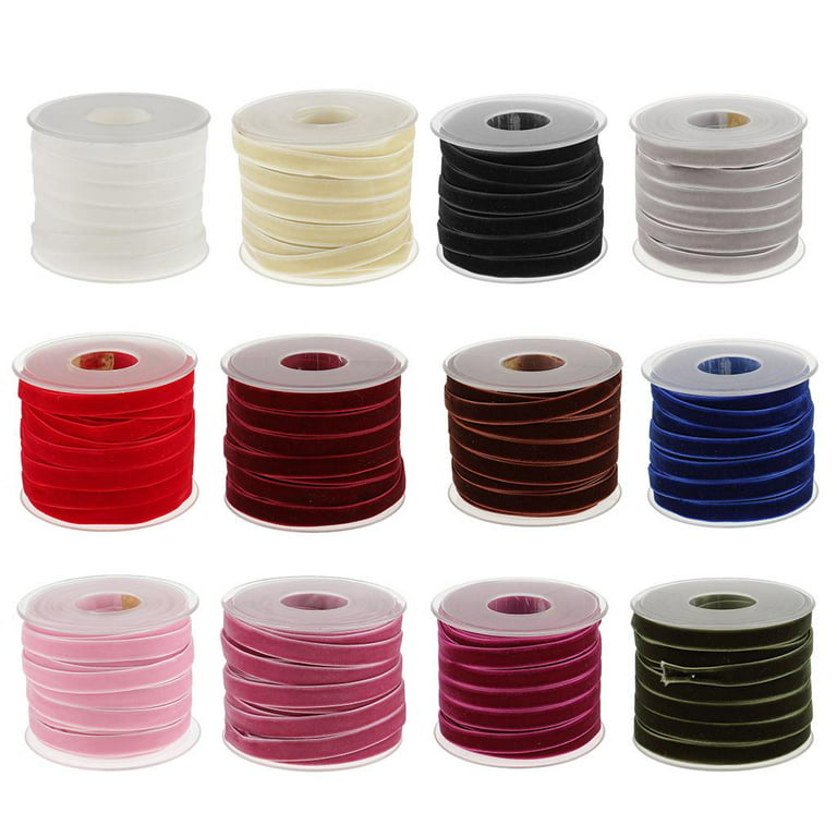 Hand Dyed Velvet Ribbon 10yds per Spool - Set of 2 Narrow - 10mm / .4 / Latte
