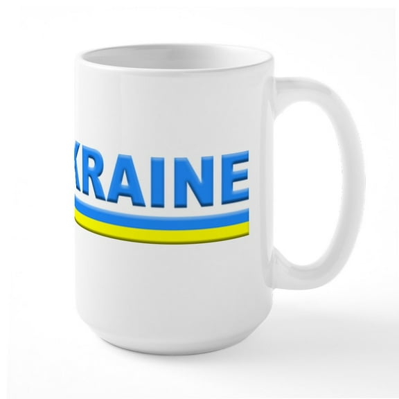 CafePress - Pro Ukraine Pride Ukrainian Flag ??????? Mugs - 15 oz Ceramic Large White Novelty Mug