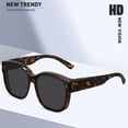 thumbnail image 5 of Women's Trendy Large Square Polarized Fit-over Sunglasses Tortoise Shell, 5 of 6