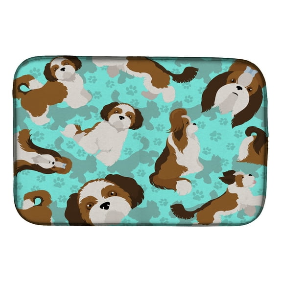 Carolines Treasures MLM1031DDM 21 x 14 in. Blue Shih Tzu Dish Drying Mat