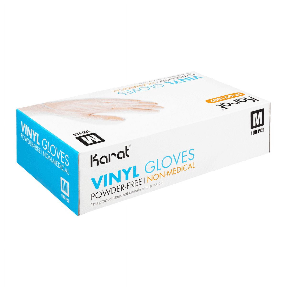 [1,000 ct] Karat Vinyl Gloves, Powder-Free, Clear, Medium