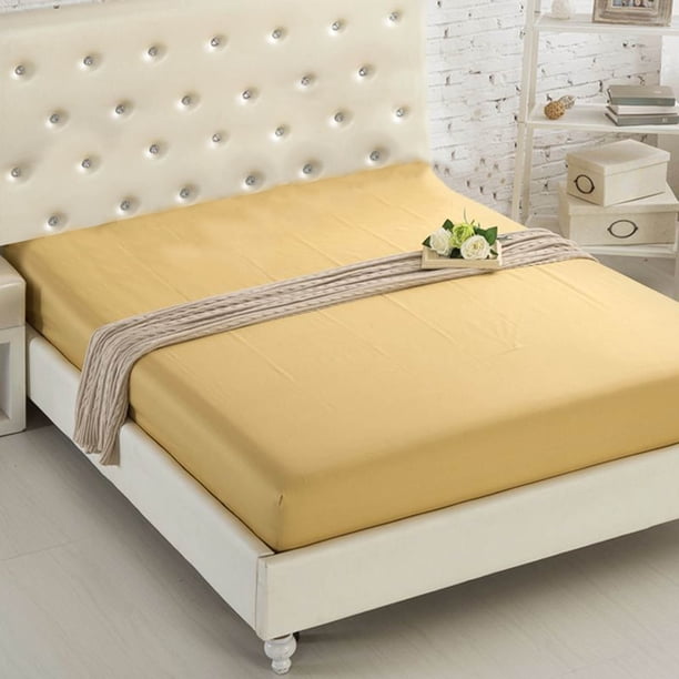 Sábana ajustable Lisbinx Queen, ultra suave, cómoda y duradera, tamaño matrimonial, sábanas de algodón sólido, sábana de seda, protector de colchón todo incluido, para dormitorio