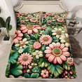 thumbnail image 2 of Homewish Chic Flowers 3pcs Twin Sheet Sets For Kids Teens Adults,Kawaii Floral Blossoms Twin Fitted Sheet,Spring Garden Breathable Flat Sheet,Ultra Soft Home Decor, 2 of 7