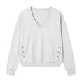 thumbnail image 3 of Horkkom Sweatshirts for Women V Neck Cropped Pullover Long Sleeve Sweatshirts Trendy Casual Comfy Tops XXXL, 3 of 6