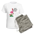 thumbnail image 5 of CafePress - Christmas Flamingo Women's Light Pajamas - Women's Short Sleeve Print T-Shirt and Pants Light Cotton Pajama Set, 5 of 7