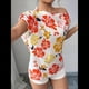 thumbnail image 4 of Blusa de Verano con Estampado Floral Fruncido y Hombros Descubiertos para Mujer. Rojo L, 4 of 10