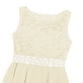 thumbnail image 6 of Linjinx Kids Flower Girls Dress Lace Chiffon Sequins Rhinestone Wedding Birthday Party Gown Beige 4, 6 of 7