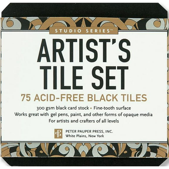 Studio Series Artist's Tile Set: Black: 75 Acid-Free Black Tiles, (Hardcover)