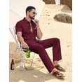 thumbnail image 3 of COOFANDY Mens White Outfit Summer Beach Outfits for Men Casual Short Sleeve Shirts and Pants Sets, 3 of 6