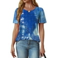 thumbnail image 2 of Fantaslook Women Blouses Dressy Casual Summer Short Sleeve Shirts Crew Neck Pleated Tunic Tops, 2 of 8