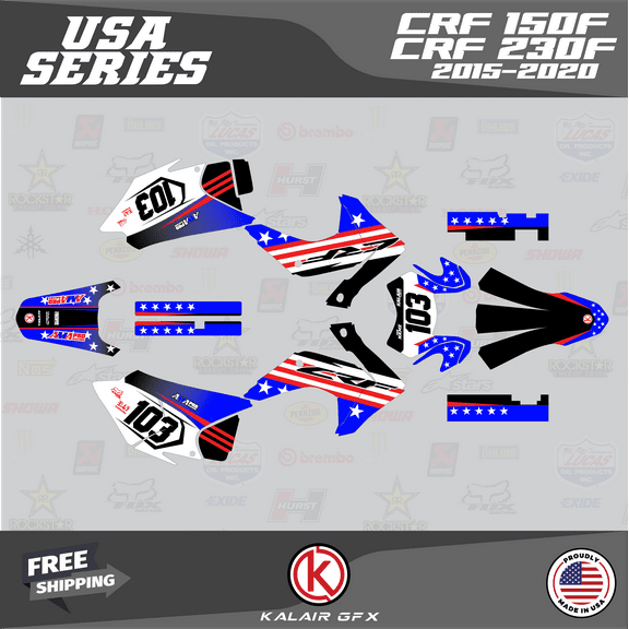 Kalair GFX Graphics Kit for Honda CRF150F (2015-2020) Usa Series