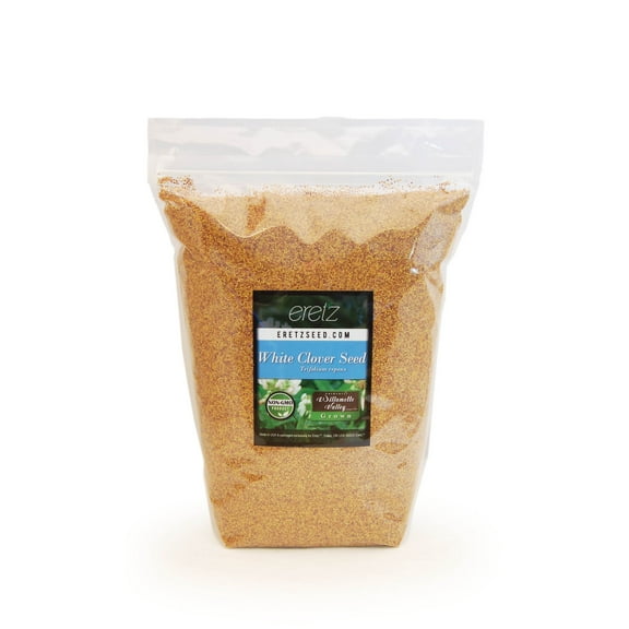White Clover Seed by Eretz 5lb - CHOOSE SIZE! Premium Willamette Valley, Oregon Grown Non-GMO Seeds, No Coatings, No Weed Seeds
