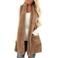 thumbnail image 2 of Turilly Womens Jackets Ladies Women's Sleeveless Faux Fur Cardigan Fluffly Vintage Shaggy Vest Jacket Long Coat, 2 of 9