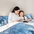 thumbnail image 4 of Feelyou Kawaii Snowman Bedding Comforter Set 7pcs, Winter Festival Queen Bedding Sets, Cartoon Christmas Reversible Queen Sheet Sets, Lightweight Room Decor, 4 of 7