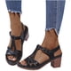 thumbnail image 3 of Moda mujer diapositiva ahueca hacia fuera cómodas sandalias de tacón alto playa zapatos casuales Wmkox8yii  hfjk67, 3 of 7