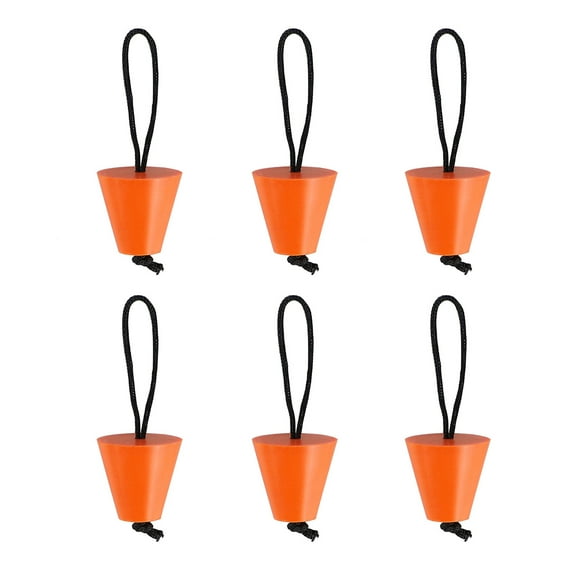 6Pcs Kayak Scupper Plug Kit, Rubber Scupper Plugs Canoe Boats Drain Holes Stopper Bung with Rope