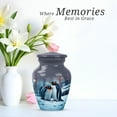 thumbnail image 4 of Penguins Little Cremation Urns For Ashes Adult Female Mother, Small Urns For Human Ashes Keepsake For Man, Miniature Urn For Mother And Father, Blue Mini Urn For Burial In Ground, 3 Inch, 4 of 7