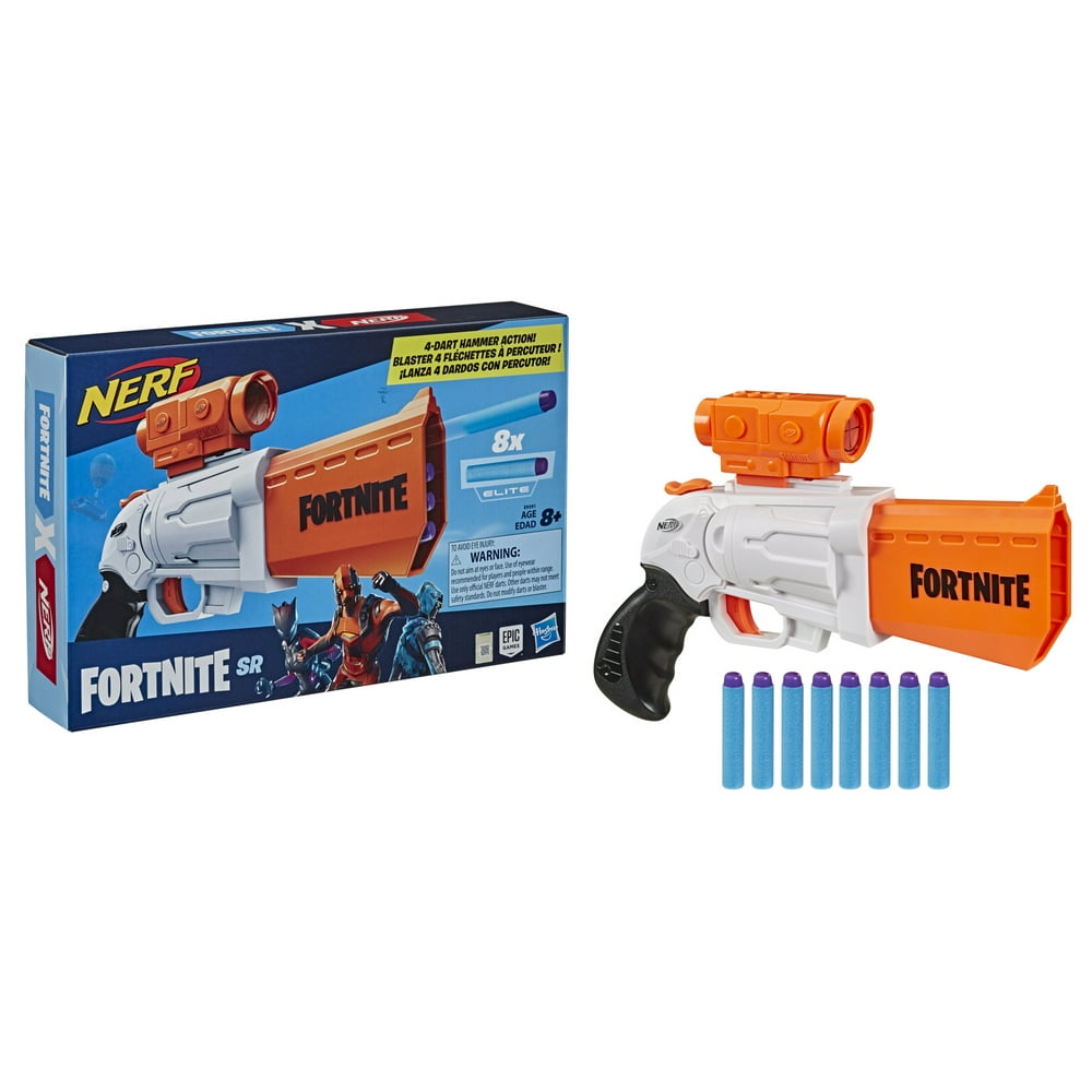 Nerf Fortnite SR Blaster, Includes 8 Official Nerf Darts, for Kids Ages ...