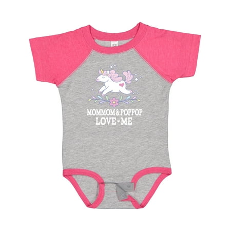 

Inktastic MomMom and PopPop Love Me Unicorn Gift Baby Girl Bodysuit