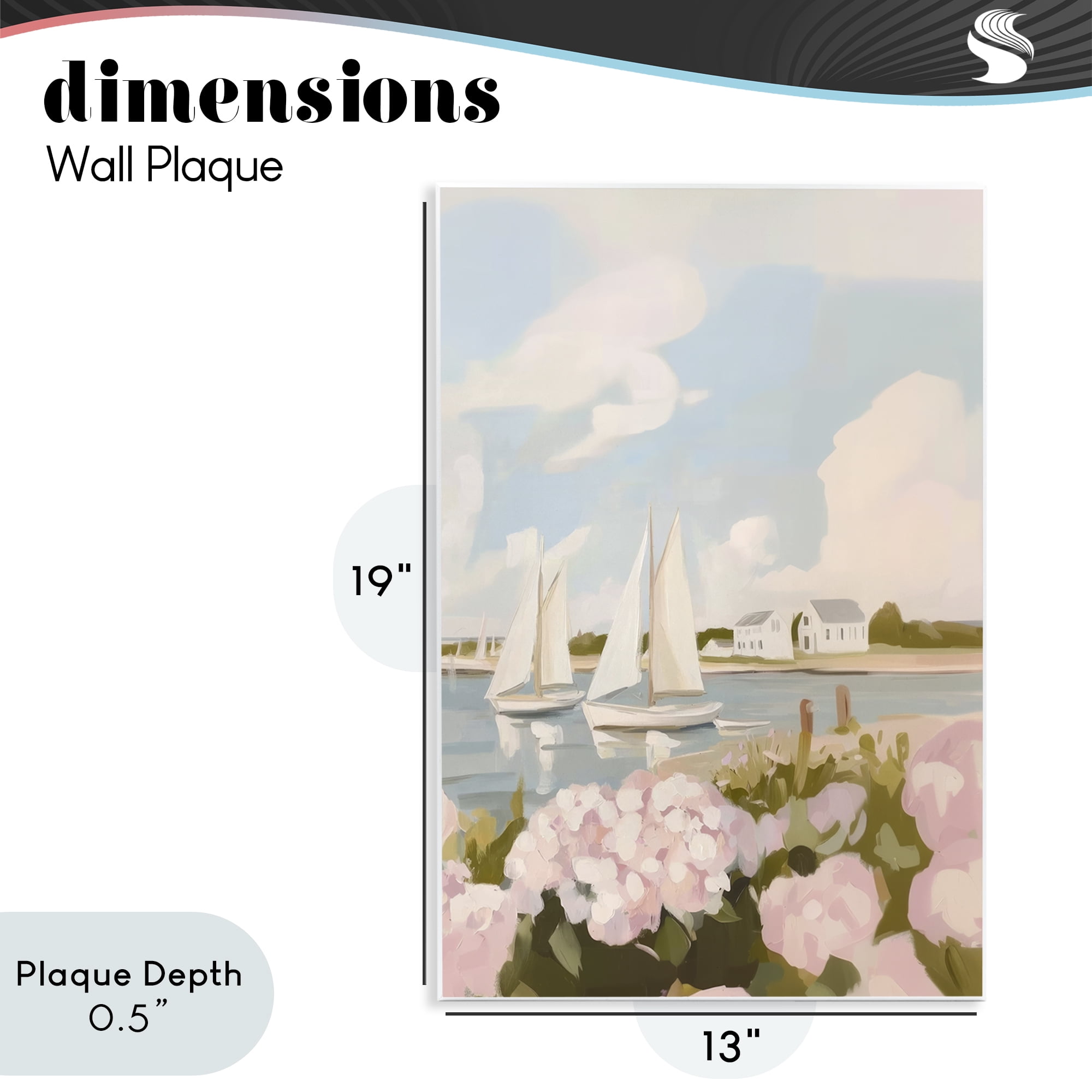 Stupell Industries Pink Hydrangeas with Sailboats Wall Plaque Art, design by Sisi and Seb