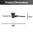 thumbnail image 6 of Prominence Home Renton 52" Bronze Flushmount Ceiling Fan with Light, 5 Blades, Pull Chains & Reverse Airflow, 6 of 12