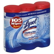 Lysol Oxygen Splash Scent Power & Free Multi-Purpose Cleaning Wipes, 35 sheets, (Pack of 3)