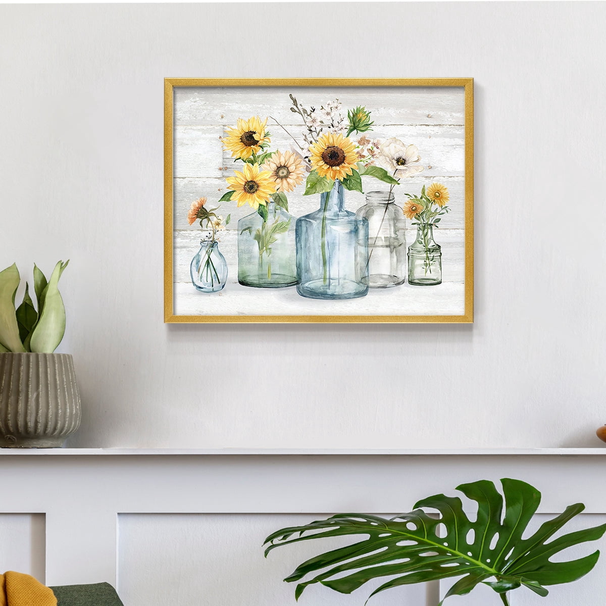Sunflower Extravaganza by Carol Robinson - Restickable Framed Giclée Print