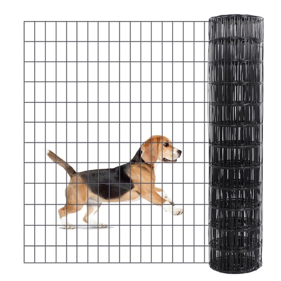36"*50' Welded Wire Mesh, Chicken Wire Mesh Metal Garden  Fencing, Black PVC Coated Raised Garden Bed  Supports Poultry Netting, Welded Fence Rabbit Cage