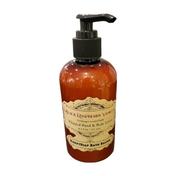 SloppySoap Black Raspberry and Vanilla Whipped Hand and Body Lotion, 8.0 Ounce, for Dry Skin