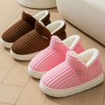 thumbnail image 4 of Zapatillas peludas cálidas de suela gruesa para hombre y mujer, chanclas antideslizantes, informales, para dormitorio, exteriores, a la moda, invierno, 44/45, 4 of 5